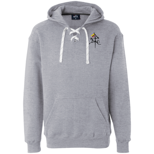 Vytis with Flag - Men's Heavyweight Pullover Lace Hoodie