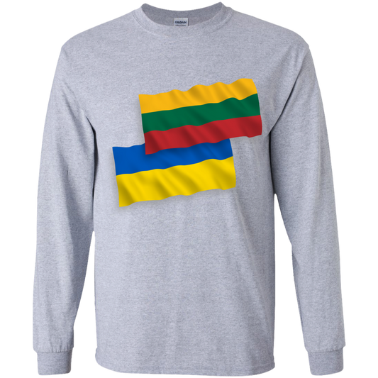 Lithuania Ukraine Flag - Boys Youth Basic Long Sleeve T-Shirt