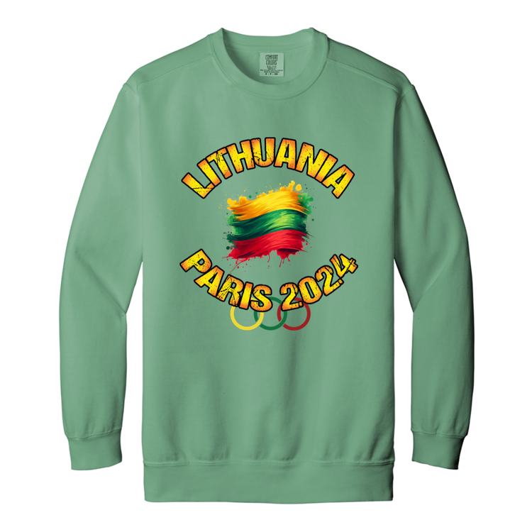 Team Lithuania 2024 Olympics -Men/Women Unisex Soft- Washed Crewneck Sweatshirt