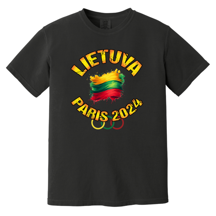 Team Lietuva 2024 Olympics - Men/Women Unisex Soft-Washed Comfort Cotton Short Sleeve T-Shirt