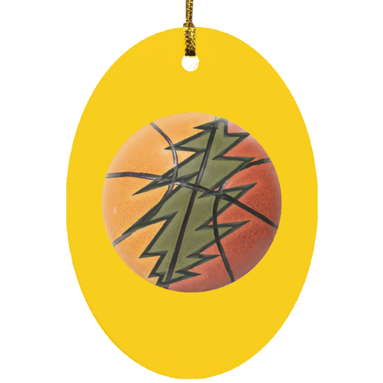 Basketball Bolt - MDF Oval Ornament