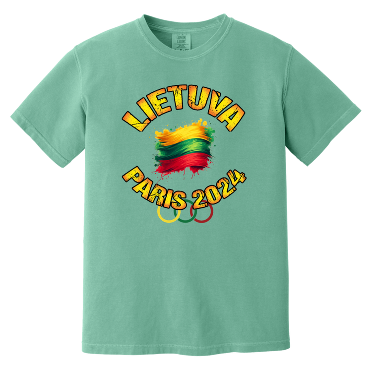 Team Lietuva 2024 Olympics - Men/Women Unisex Soft-Washed Comfort Cotton Short Sleeve T-Shirt