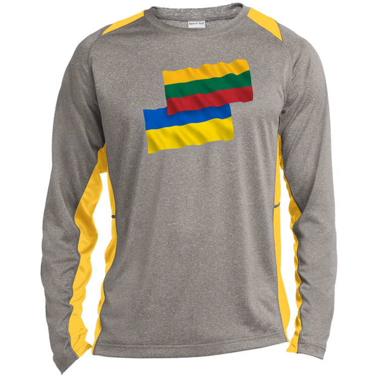 Lithuania Ukraine Flag - Men's Long Sleeve Colorblock Activewear Performance T