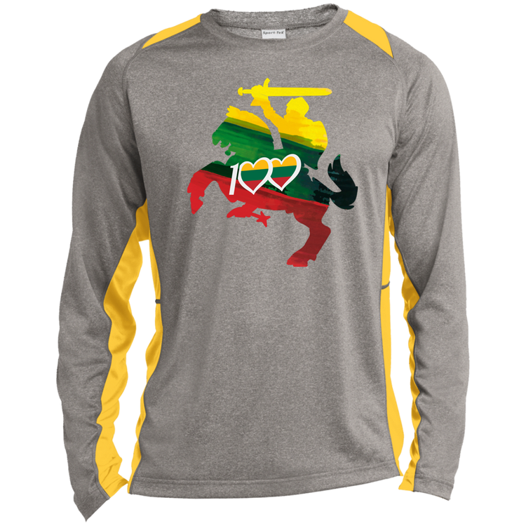 Lithuanian Knight 100 - Men's Long Sleeve Colorblock Activewear Performance T