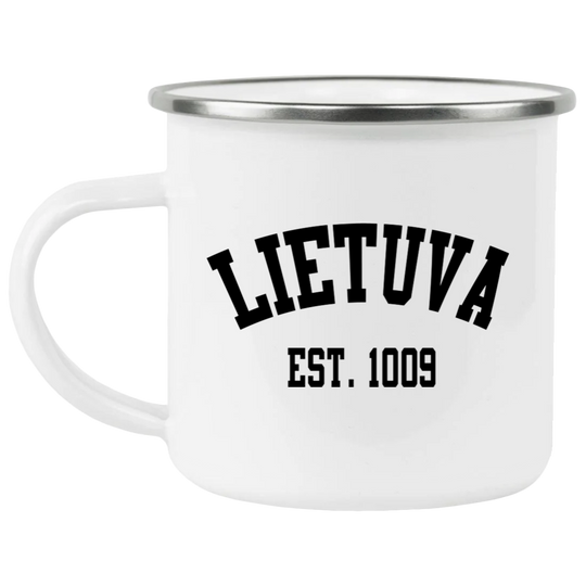 Lietuva Est. 1009 - 12 oz. Enamel Camping Mug
