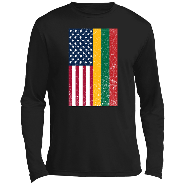 USA Lithuania Flag - Men's Long Sleeve Activewear Performance T