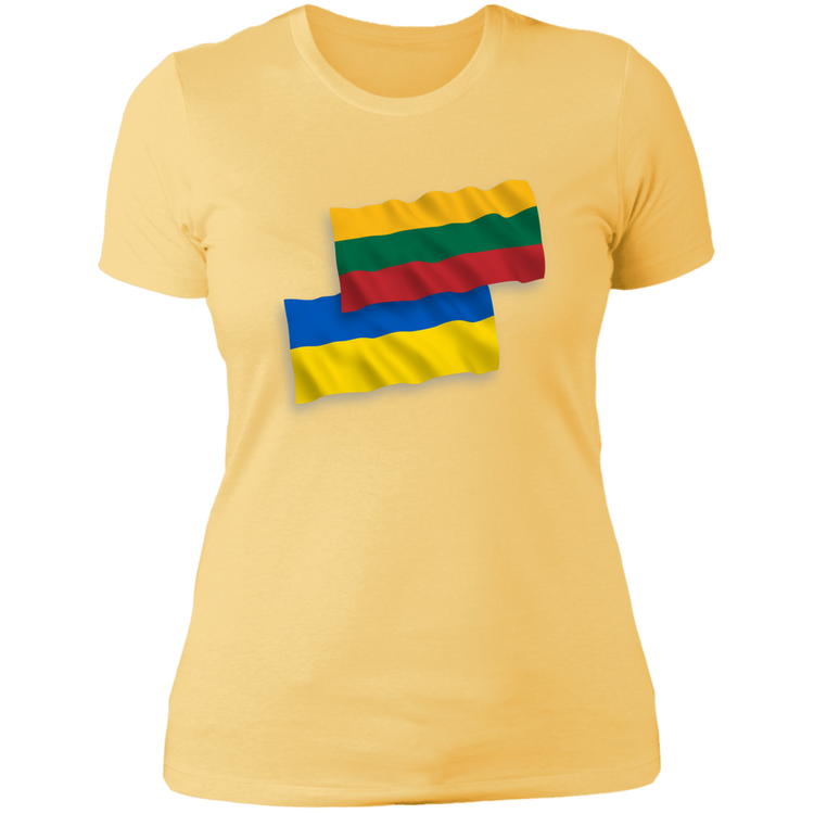 Lithuana Ukraine Flag - Women's Next Level Boyfriend Tee