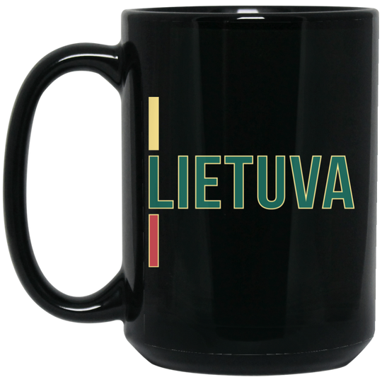 Lietuva - 15 oz. Black Ceramic Mug