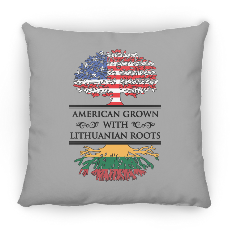 American Grown Lithuanian Roots - Large Square Pillow