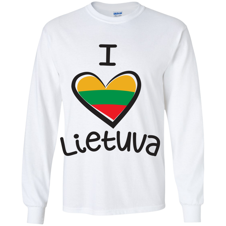 I Love Lietuva - Boys Youth Basic Long Sleeve T-Shirt