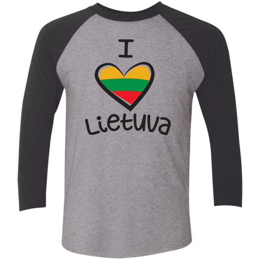 I Love Lietuva - Men's Next Level Premium 3/4  Sleeve