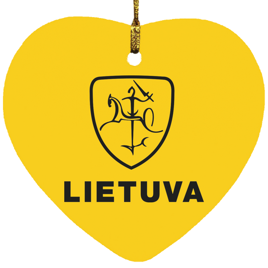 Vytis Lietuva - MDF Heart Ornament