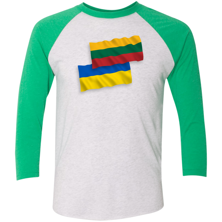 Lithuania Ukraine Flag - Men's Next Level Premium 3/4  Sleeve