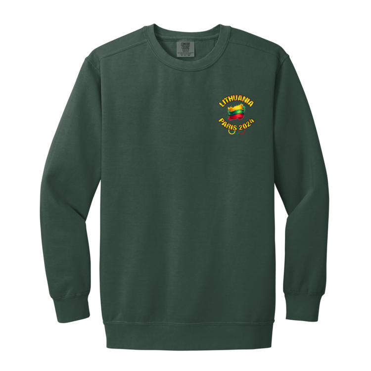 Team Lithuania 2024 Olympics -Men/Women Unisex Soft- Washed Crewneck Sweatshirt