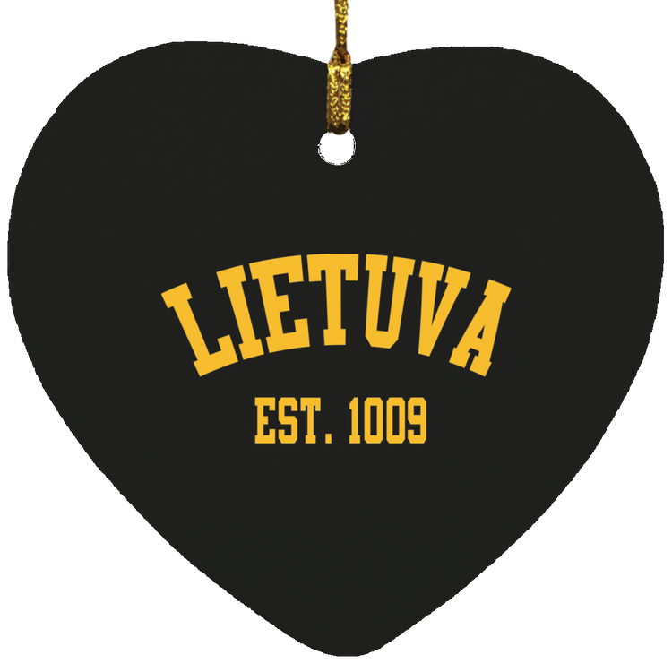 Lietuva Est. 1009 - MDF Heart Ornament