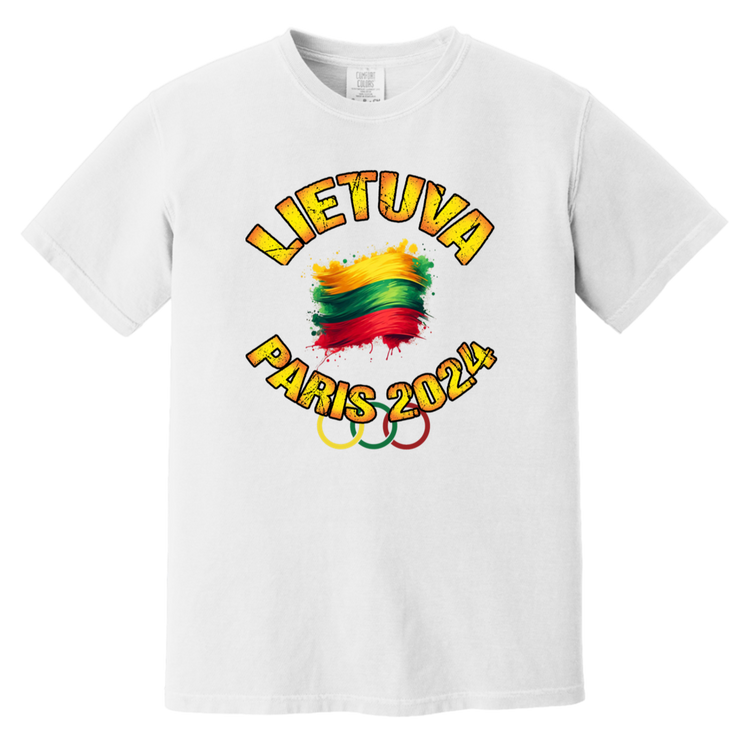 Team Lietuva 2024 Olympics - Men/Women Unisex Soft-Washed Comfort Cotton Short Sleeve T-Shirt