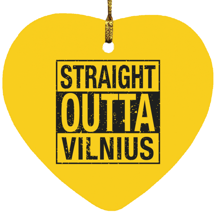 Straight Outta Vilnius - MDF Heart Ornament