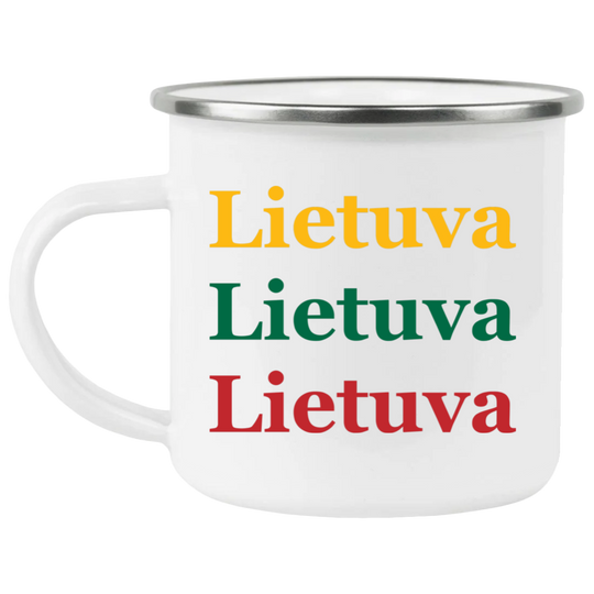 Lietuva - 12 oz. Enamel Camping Mug