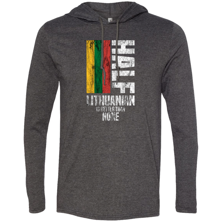 Half Lithuanian - Men's Lightweight T-Shirt Hoodie