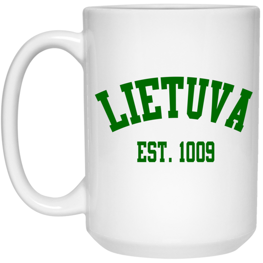 Lietuva Est. 1009 - 15 oz. White Ceramic Mug