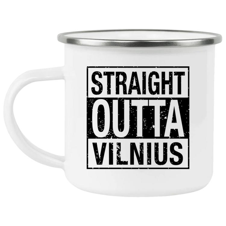 Straight Outta Vilnius - 12 oz. Enamel Camping Mug