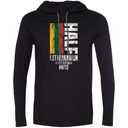 Half Lithuanian - Men's Lightweight T-Shirt Hoodie