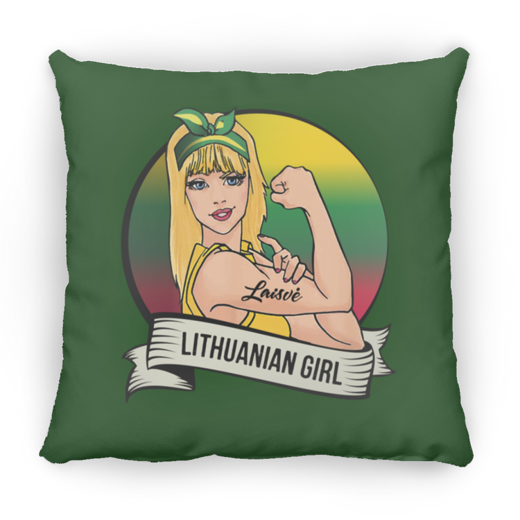 Lithuanian Girl - Small Square Pillow