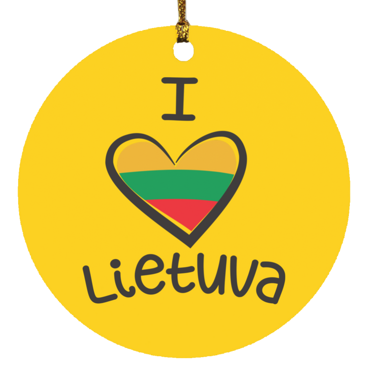 I Love Lietuva - MDF Circle Ornament