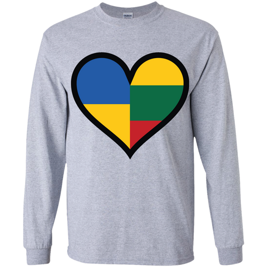 Lithuania Ukraine Heart - Boys Youth Classic Long Sleeve T-Shirt
