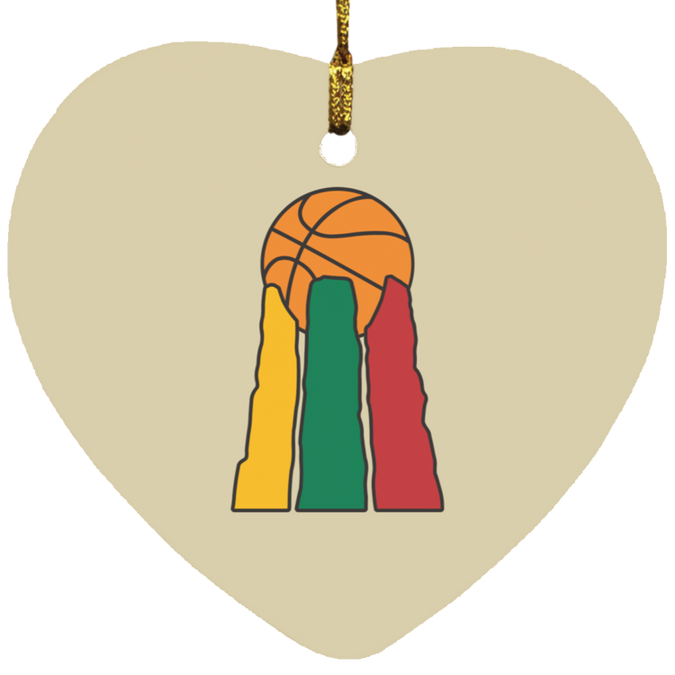 Lietuvos Krepsinio - MDF Heart Ornament
