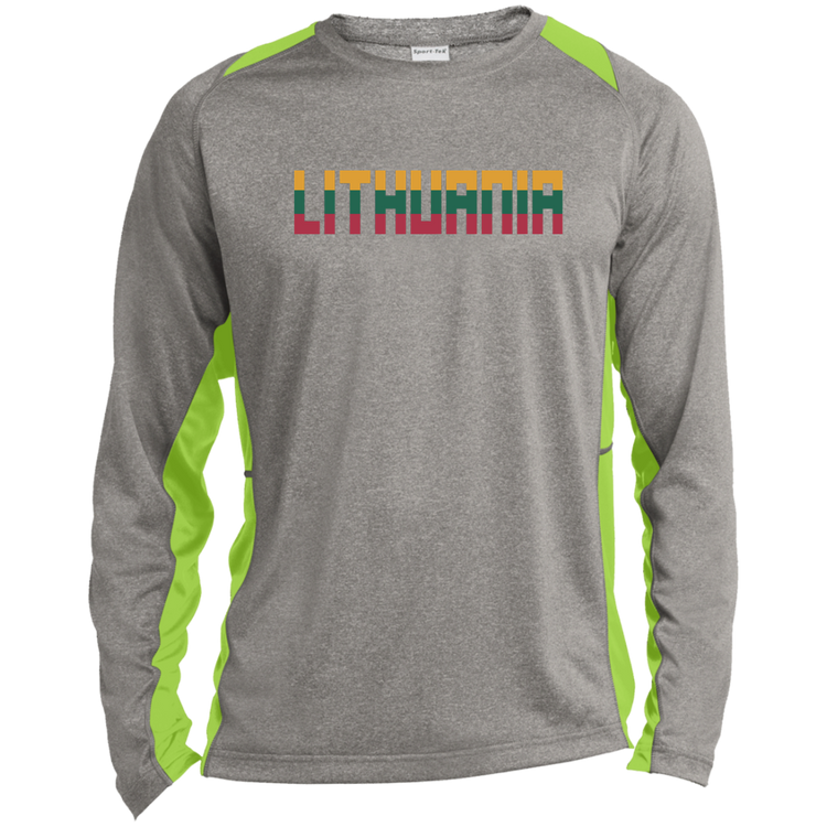 Lithuania - Men's Long Sleeve Colorblock Activewear Performance T