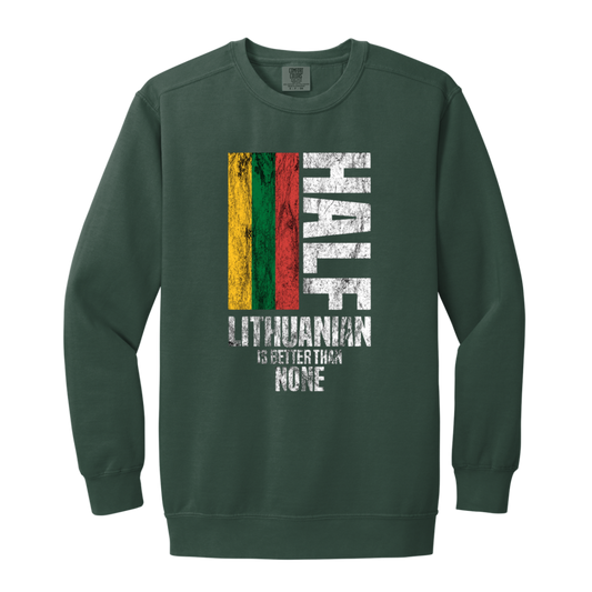 Half Lithuanian - Men/Women Unisex Soft-Washed Crewneck Sweatshirt