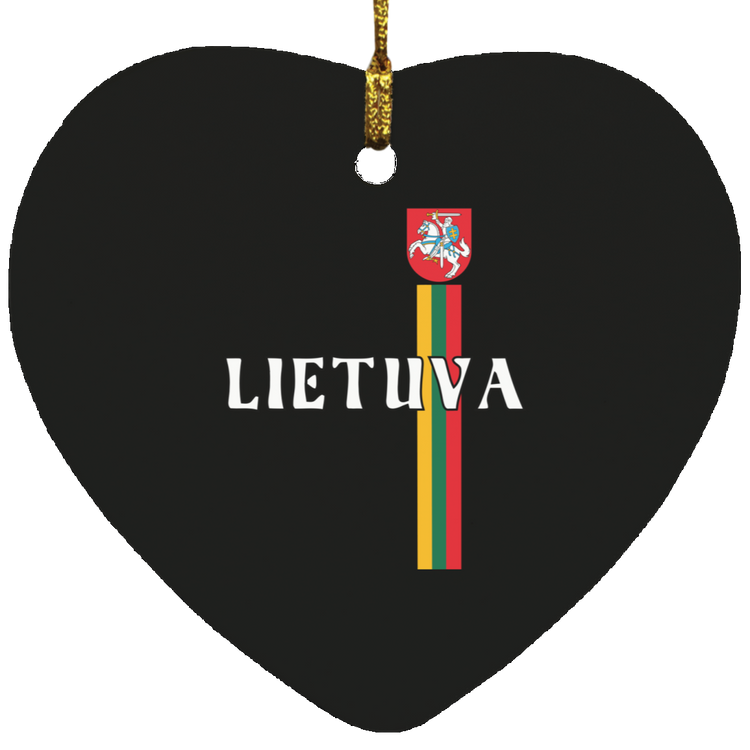 Lietuva Vytis - MDF Heart Ornament