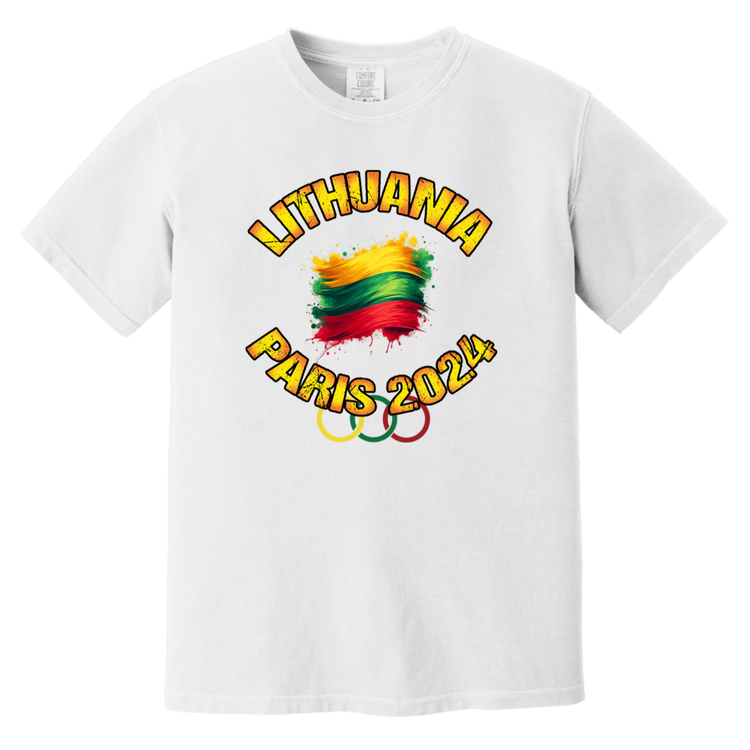 Team Lithuania 2024 Olympics - Men/Women Unisex Soft-Washed Comfort Cotton Short Sleeve T-Shirt