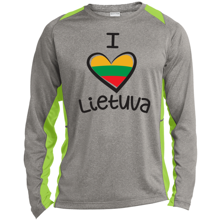 I Love Lietuva - Men's Long Sleeve Colorblock Activewear Performance T