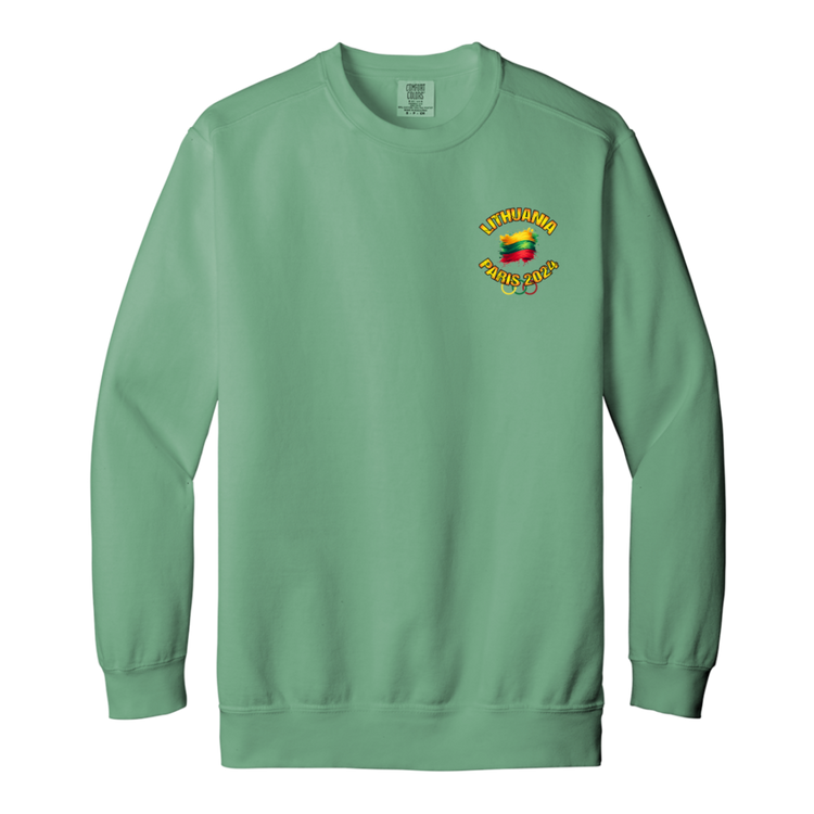 Team Lithuania 2024 Olympics -Men/Women Unisex Soft- Washed Crewneck Sweatshirt