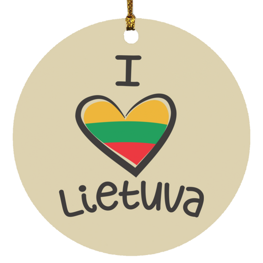 I Love Lietuva - MDF Circle Ornament