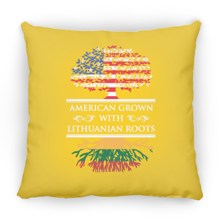 American Grown Lithuanian Roots - Small Square Pillow