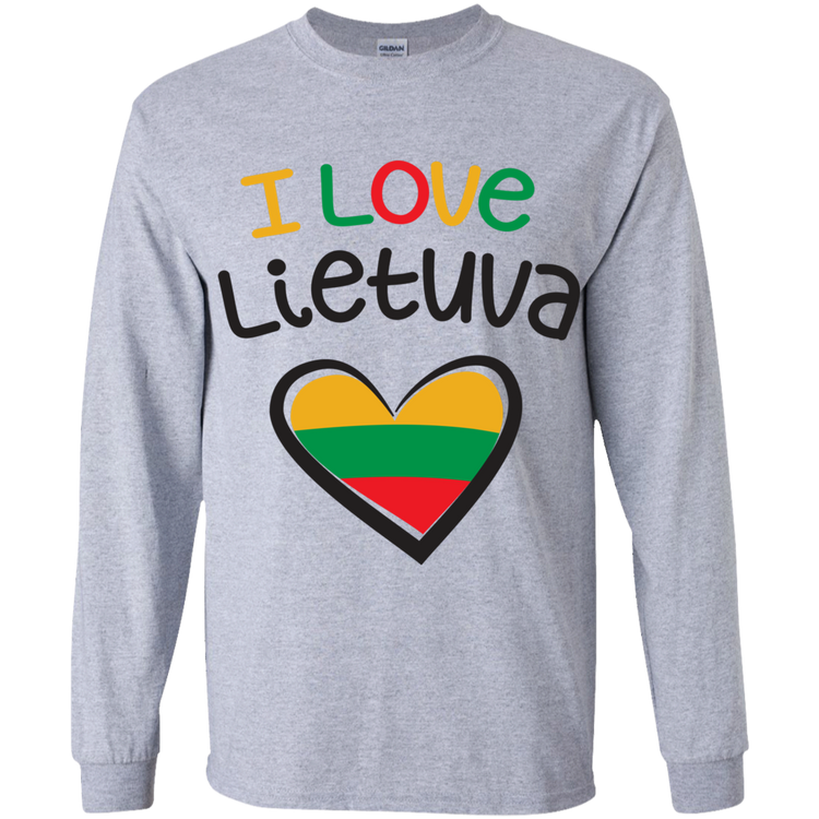 I Love Lietuva - Boys Youth Basic Long Sleeve T-Shirt