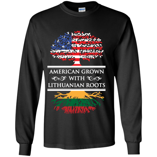 American Grown Lithuanian Roots - Boys Youth Classic Long Sleeve T-Shirt