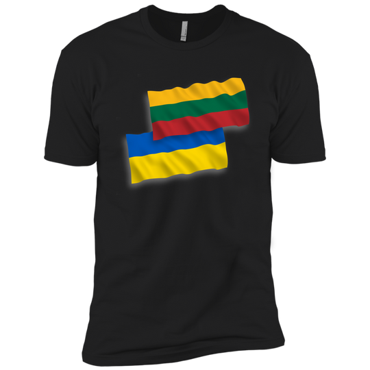 Lithuanian Ukraine Flag - Boys Youth Next Level Premium Short Sleeve T-Shirt