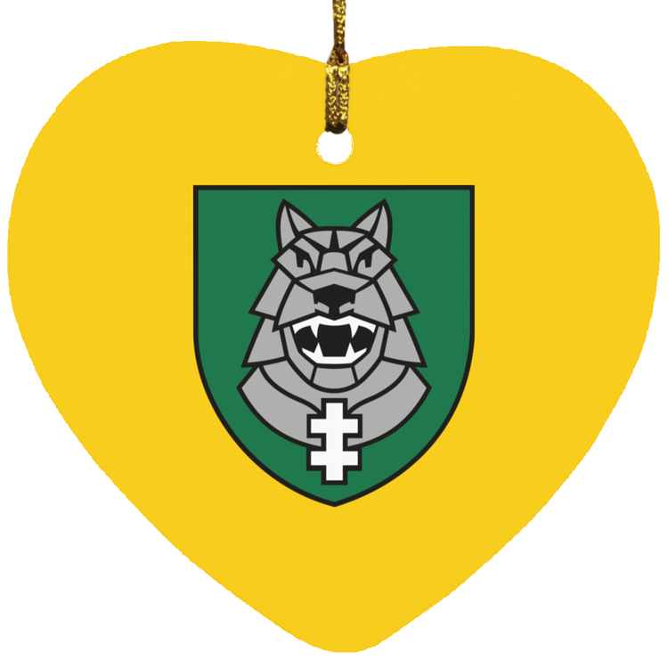 Gelezinis Vilkas - MDF Heart Ornament - Lithuania Strong