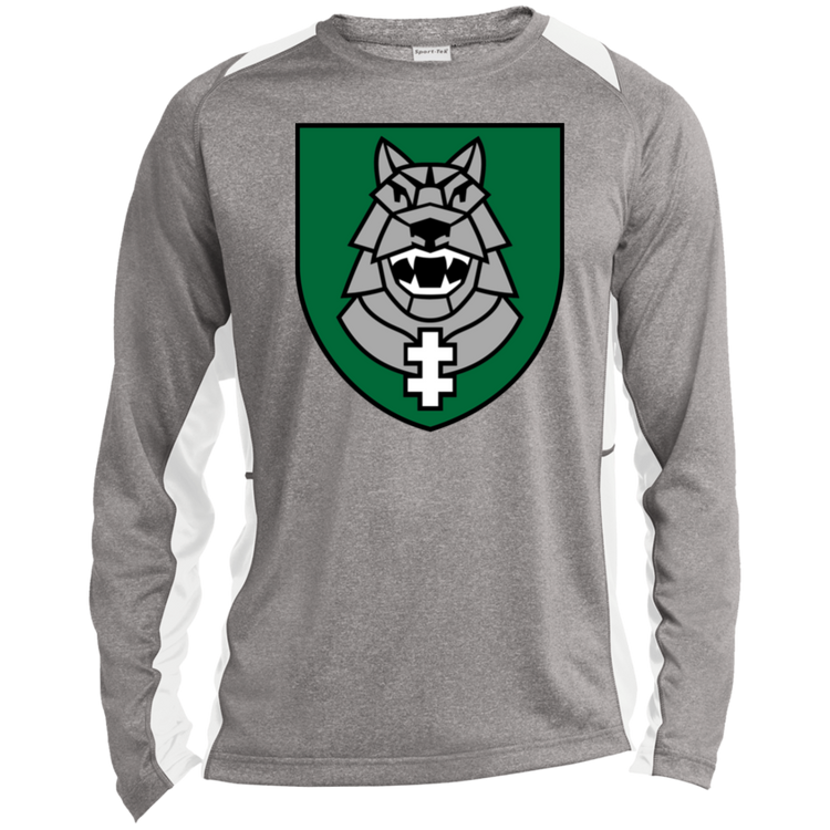 Gelezinis Vilkas - Mens Long Sleeve Colorblock Activewear Performance T - Lithuania Strong