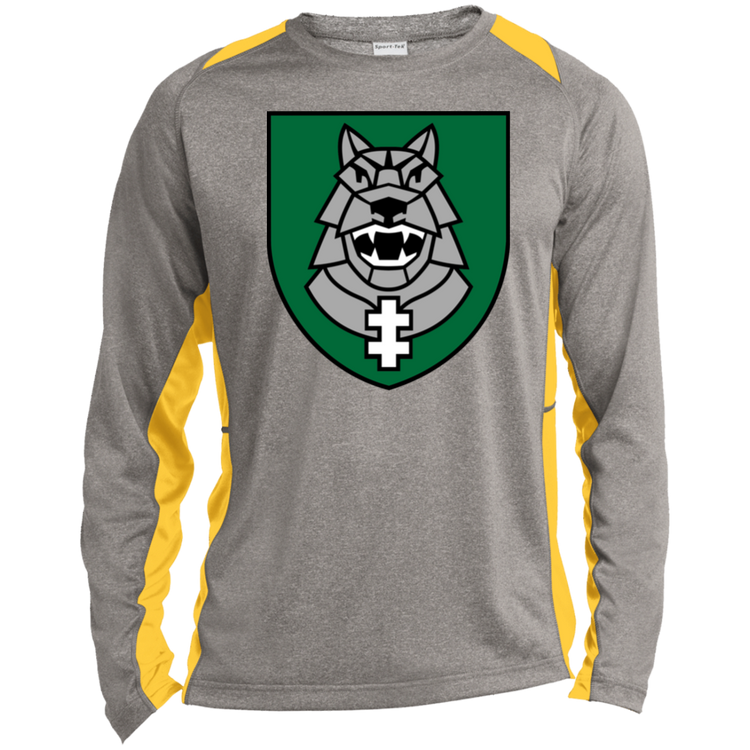 Gelezinis Vilkas - Mens Long Sleeve Colorblock Activewear Performance T - Lithuania Strong