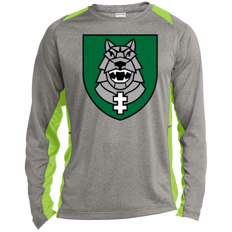 Gelezinis Vilkas - Mens Long Sleeve Colorblock Activewear Performance T - Lithuania Strong
