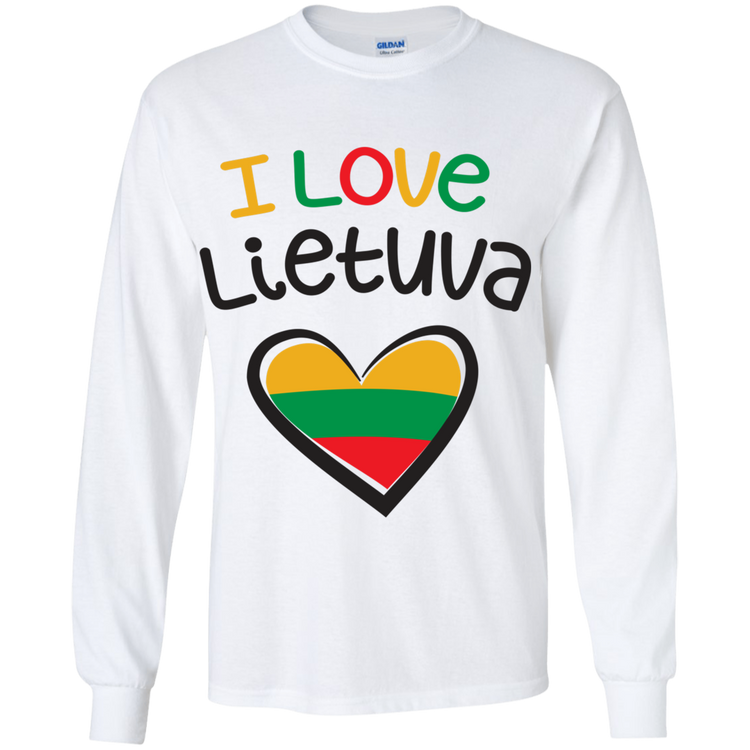 I Love Lietuva - Boys Youth Classic Long Sleeve T-Shirt - Lithuania Strong