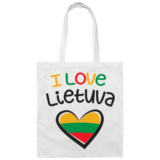 I Love Lietuva - Canvas Tote Bag - Lithuania Strong