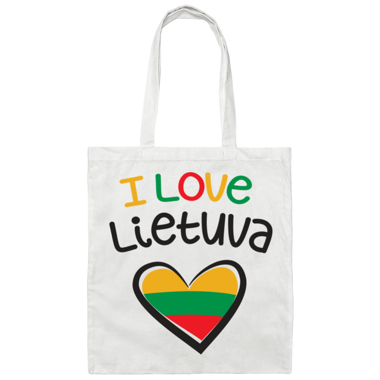 I Love Lietuva - Canvas Tote Bag - Lithuania Strong