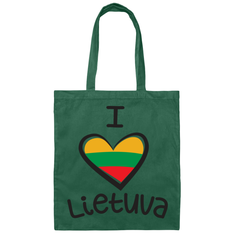 I Love Lietuva - Canvas Tote Bag - Lithuania Strong