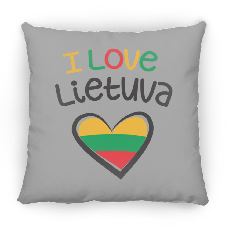 I Love Lietuva - Large Square Pillow - Lithuania Strong